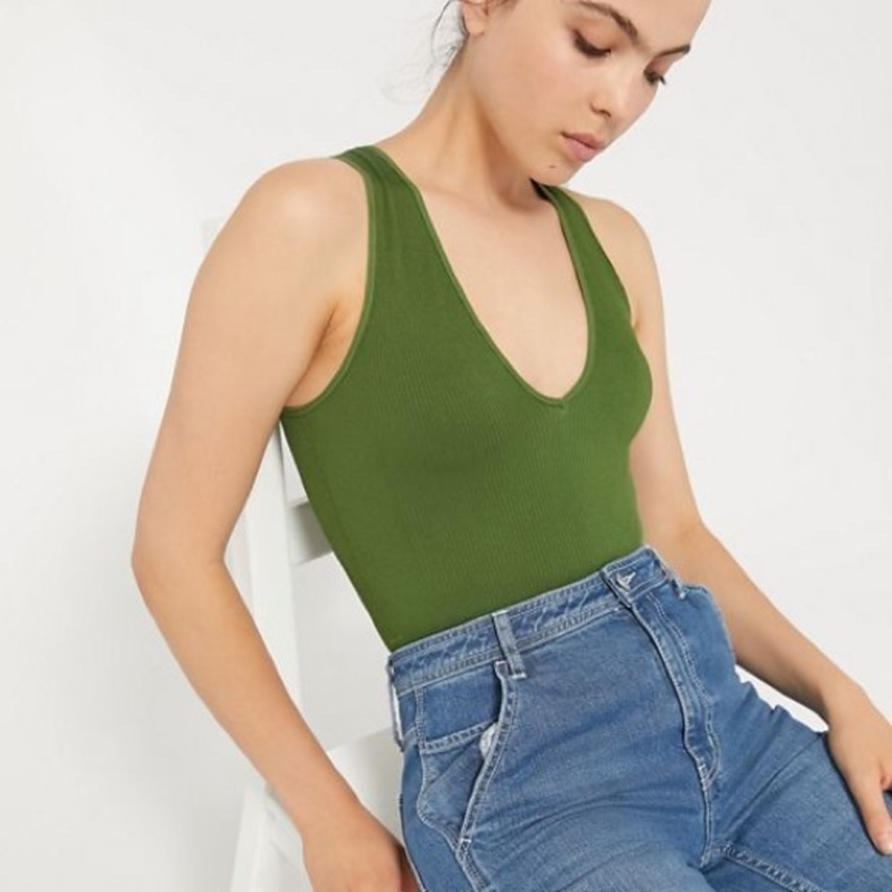 Urban Out from Under Seamless Green Bodysuit